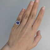 charlize 14k dual white rose gold 2.44cts tanzanite diamond ring | round 7mm