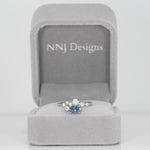 14K white gold montana sapphire ring