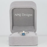 14K white gold montana sapphire ring