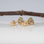 14K yellow gold montana sapphire earrings