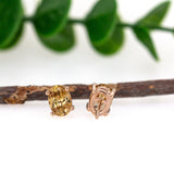 14K Gold Cambodian Champagne Zircon Studs | Oval 7x5mm