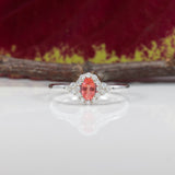 14K white gold padparadscha sapphire ring