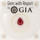 GIA Certified Mozambique Ruby Pear Shape 8.84x6.9mm 2.05cts – Fine Quality Natural Red Gemstone for Custom Jewelry
