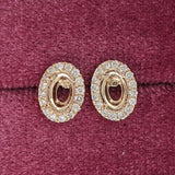 Angel Halo Earrings Semi Mount w Diamond Accents