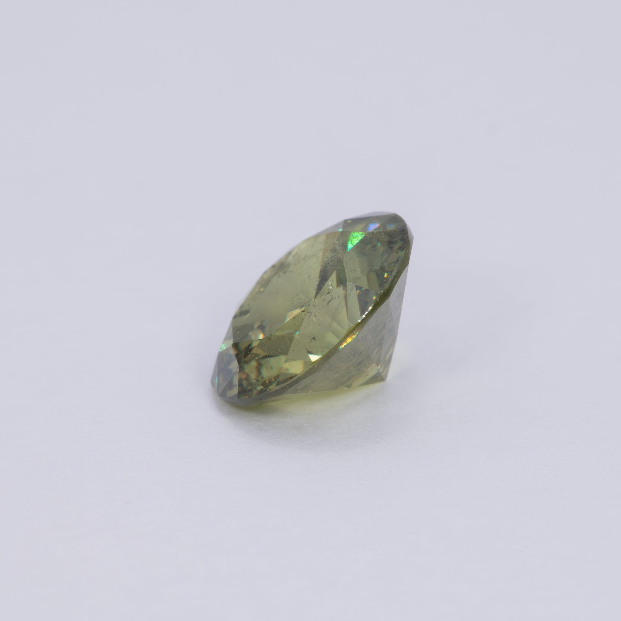 2.49 carat natural untreated demantoid garnet round, 8.65x8.59mm loose green gemstone – view 2
