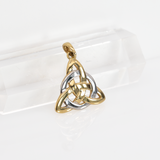 Triquetra Estate Pendant Necklace in Solid 14K Gold - Timeless Celtic Trinity Knot Fine Jewelry Symbol of Unity and Eternity