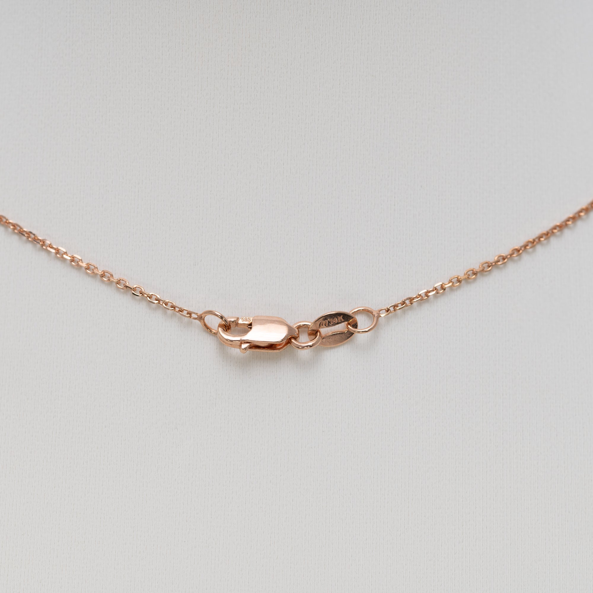 14K Rose Gold Swiss Blue Topaz Necklace