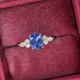 Gigi 14k Solid Gold Ring Setting  W Natural Diamond Accents | Oval 7x5mm 8x6mm 9x7mm 10x8mm