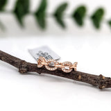 Charvi Solid 14K Rose Gold Natural Diamond Band Ring | Interlock Chain Design | Fine Jewelry
