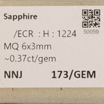 0.25 carat natural blue sapphire marquise 6x3mm loose gemstone – view 2