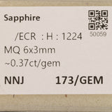 0.25 carat natural blue sapphire marquise 6x3mm loose gemstone – view 2
