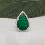 14K white & yellow gold emerald ring