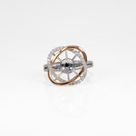 14K white & rose gold diamond semi-mount ring