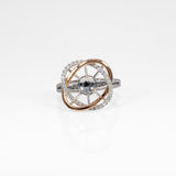 14K white & rose gold diamond semi-mount ring