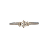 Earth Mined Diamond Ring with Diamond Accents in Solid 14K Gold – Minimalist Round 4mm Fine Jewelry Ring