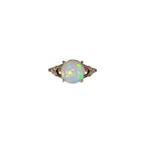 nora 14k dual white yellow gold 2.15cts opal diamond ring