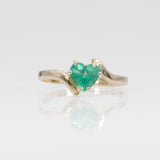 10K yellow gold colombian emerald ring