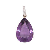 Nicole 8.1Ct Amethyst Pendant with Earth Mined Diamond Accents: Solid 14K Gold, 23x16mm