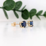 Four Prong Round Blue Sapphire Stud Earrings for Women | Stud Earrings