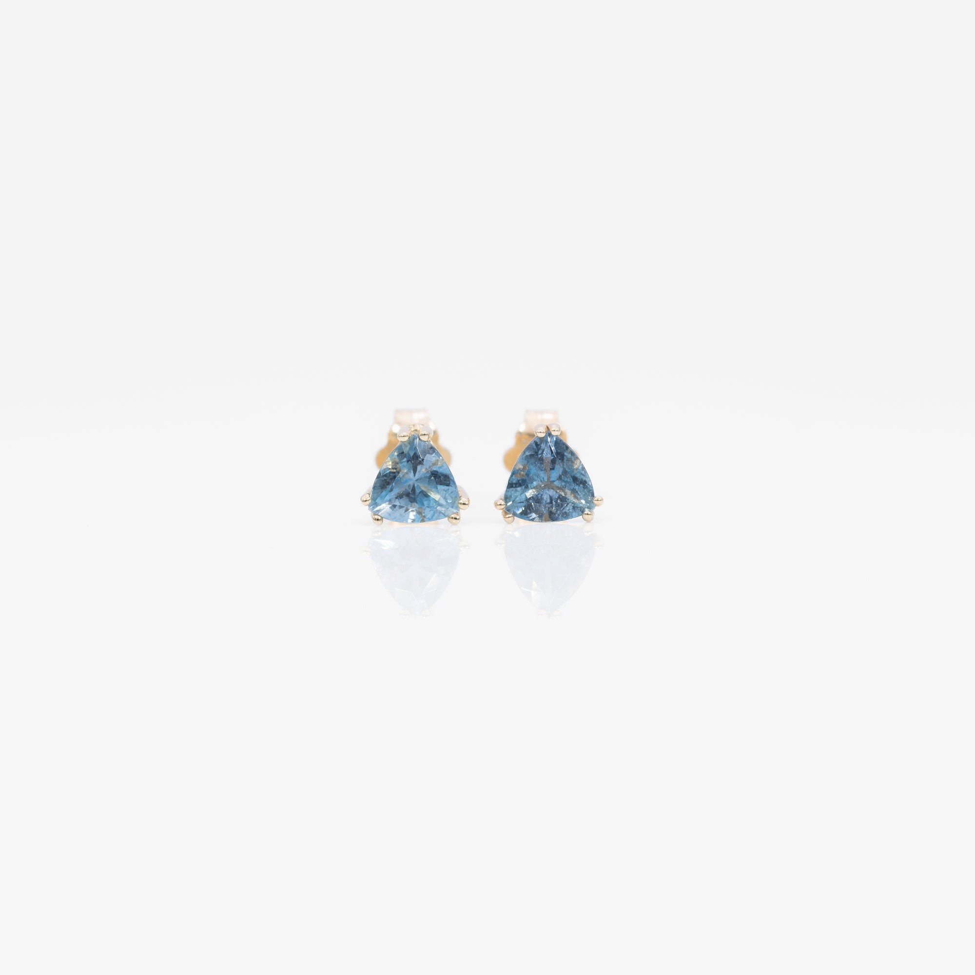 14K yellow gold aquamarine earrings