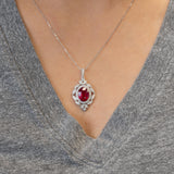 Madagascar Ruby Pendant with Natural Diamond Accents | Solid 14K Gold Fine Jewelry Necklace