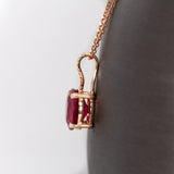 Ondine 14K Rose Gold Madagascar Ruby and Diamond Pendant | OV 9x7mm