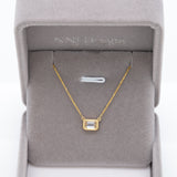 1 Ct Lab Diamond East-West Emerald Cut Pendant Necklace in Solid 14K Gold with Attached Chain – 7x5mm Diamond