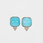 14K yellow gold sleeping beauty turquoise earrings