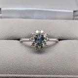 Natural Alexandrite Ring in Solid 14K White Gold with Natural Diamonds | Oval 5x4mm | June Birthstone
