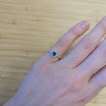 Lynn 14K White Gold 0.42cts AAA Ceylon Sapphire Diamond Ring | Round 4.5mm