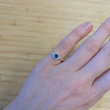 Lynn 14K White Gold 0.42cts AAA Ceylon Sapphire Diamond Ring | Round 4.5mm
