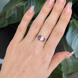 Kahani 1.9Ct Pink & Purple Sapphire Ring with Natural Diamond Accents in Solid 14K Gold: Elegant Bi-Color Sapphire Ring
