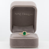 Colombian Emerald Ring with Earth-Mined Diamond Accents in Solid 14K Gold – 6x5mm Green Emerald Fine Jewelry Classic Design