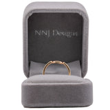 Minimalist Modern Contour Band: Solid 14K Gold Curved Stackable Ring for Engagement & Layering