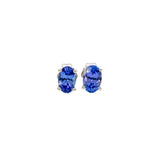 14K rose gold tanzanite oval stud earrings