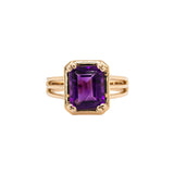 Elowen 14K Yellow Gold Solitaire Zambian Amethyst Ring | EM 10x8mm
