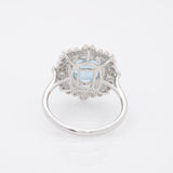 3.1Ct Aquamarine Ring with Natural Diamonds Accents: Solid 14K Gold, Oval 11x9mm