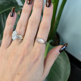 14K rose gold rainbow moonstone ring