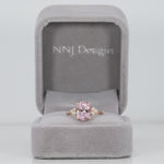 14K rose gold Cor de Rosa morganite ring with diamond accents