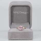 14K rose gold Cor de Rosa morganite ring with diamond accents