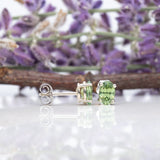 14K white gold demantoid garnet earrings