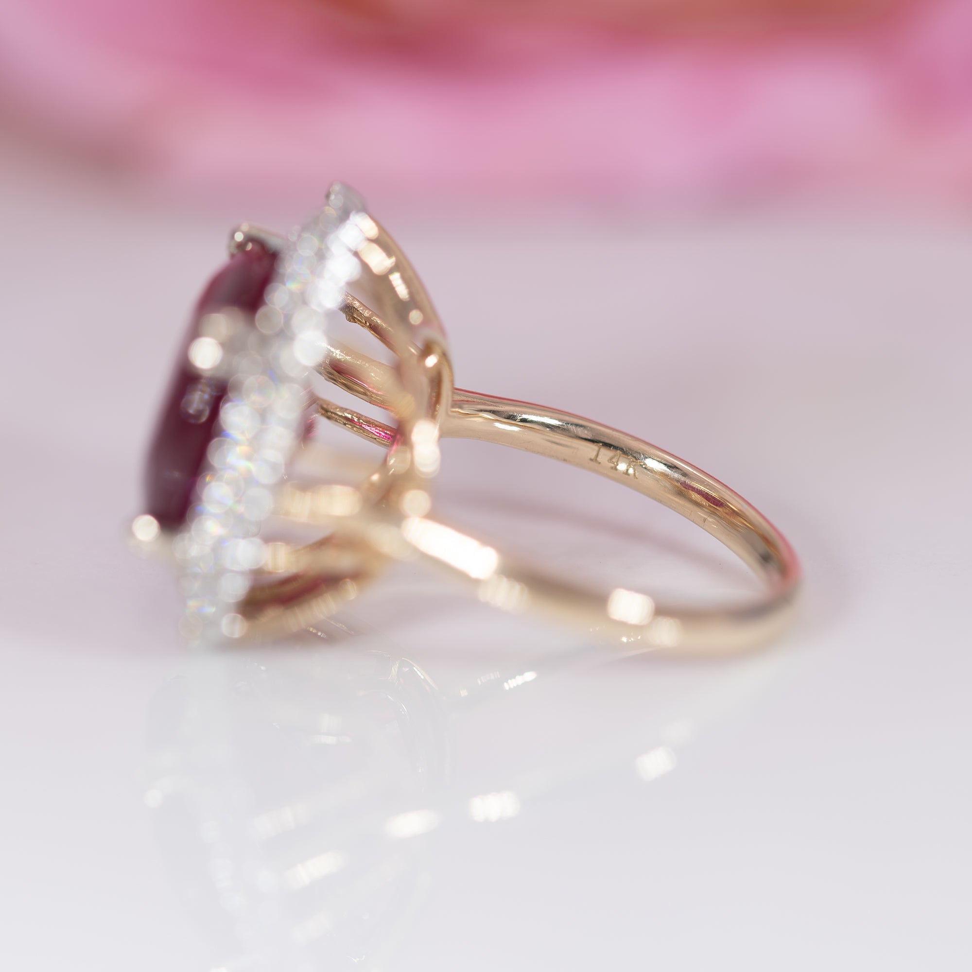 14K white & yellow gold madagascar ruby ring