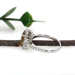 Rishi 14K White Gold 3.12cts Sphene Diamond Ring | Oval 10X8mm