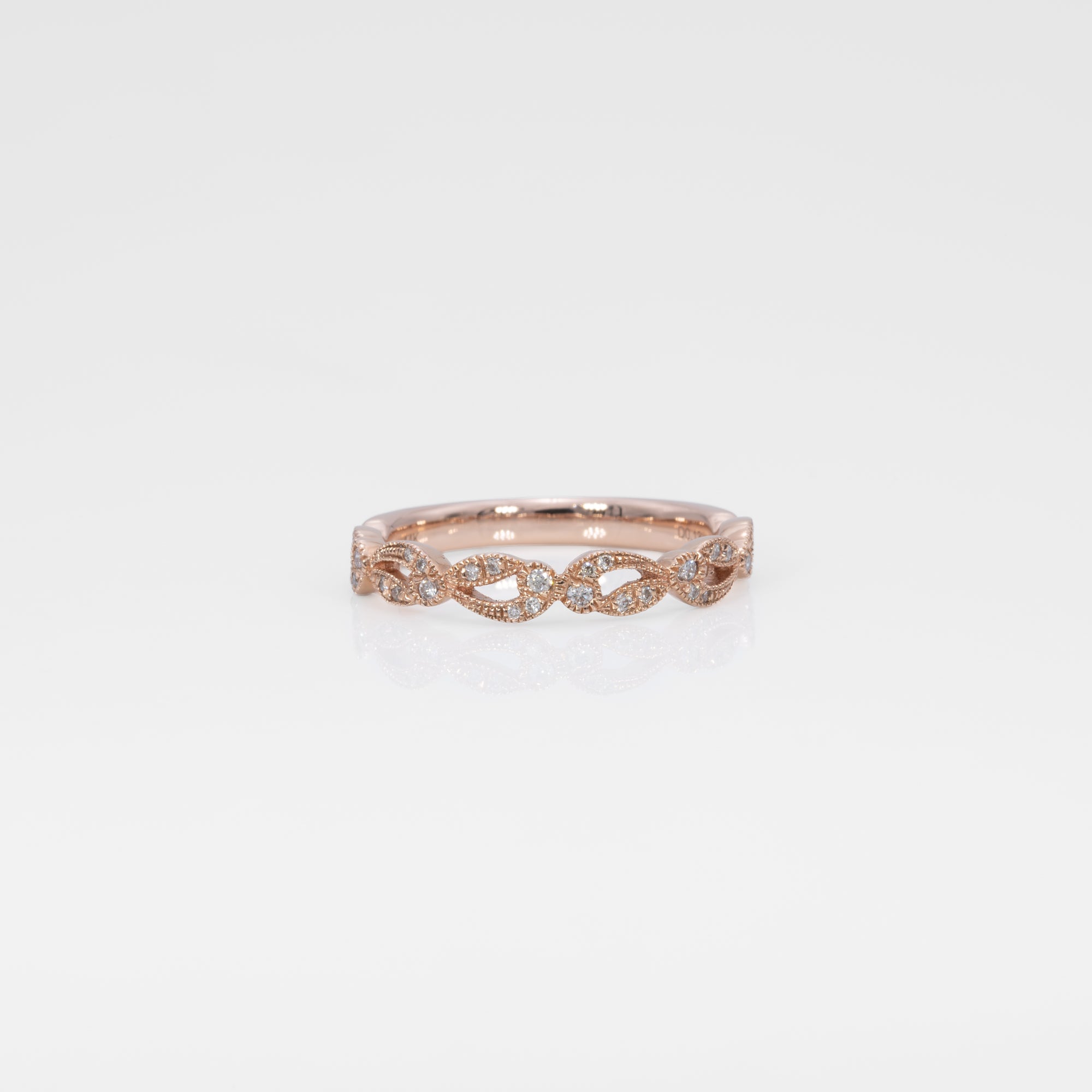 14K rose gold diamond band