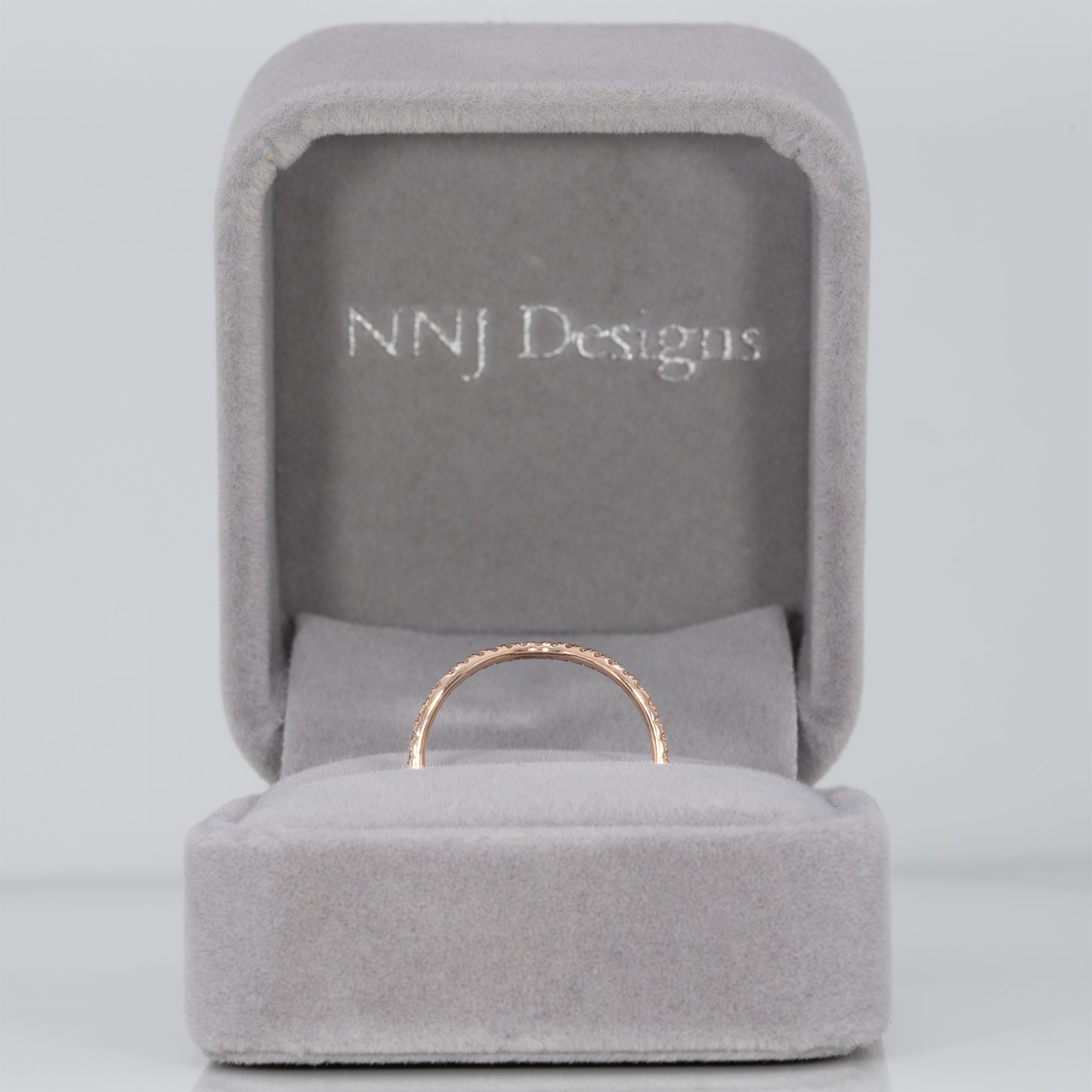 14K rose gold diamond band ring