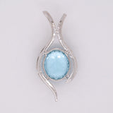 Kiana 7.8Ct Santa Maria Aquamarine Pendant with Natural Diamond Accents in Solid 14K Gold | Fine Blue Gemstone Jewelry