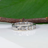 14K white gold diamond estate band