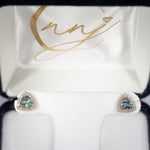 14K yellow gold montana sapphire earrings