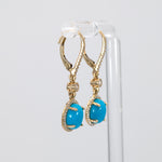 14K Yellow Gold Turquoise Earrings