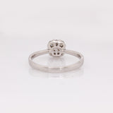 Evren Solid 14k White Gold Diamond Ring with Natural Diamonds Accents, Round 6.5mm